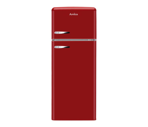 Lodówka Amica KGC15630R 144cm Czerwona Retro SlimSize Górny Zamrażalnik 206L - 523476 - zdjęcie
